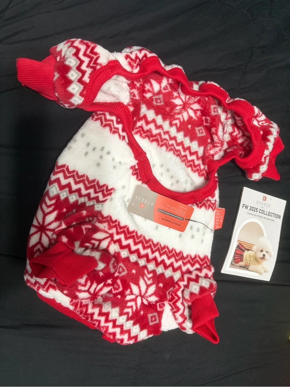 KYEES E Pink & White Pet Sweater - Size M